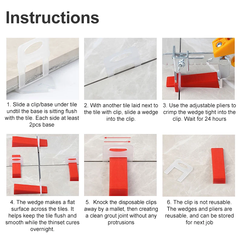 100pcs 1/1.5/2/2.5/3mm Ceramic - огляд і ціна Tile Leveling Clip